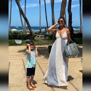 Elegant Lace Trimmed Nightgown Or Beach Dress